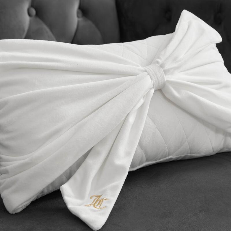 Juicy Couture Velvet Bow Designer Decorative Pillow