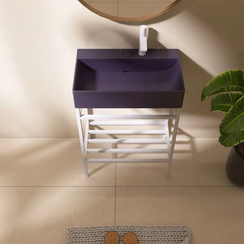 24" Freestanding Bathroom Vanity with Ceramic Sink - 23.62'' x13.98'' x 33.46''