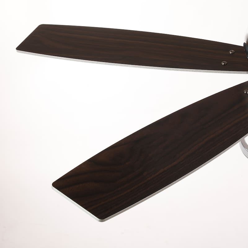 52 in. Chrome Integrated LED Dimmable Ceiling Fan with Light and Remote - 52 in. W x 52 in. D x 13 in. H