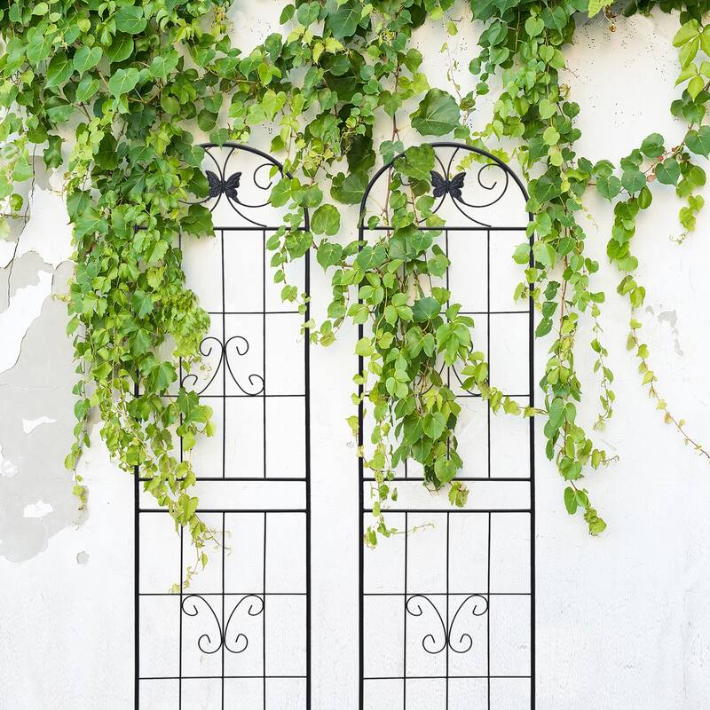 2 Pack Metal Garden Trellis 86.7" x 19.7" Rustproof Trellis for Climbing Plants Outdoor Flower Support