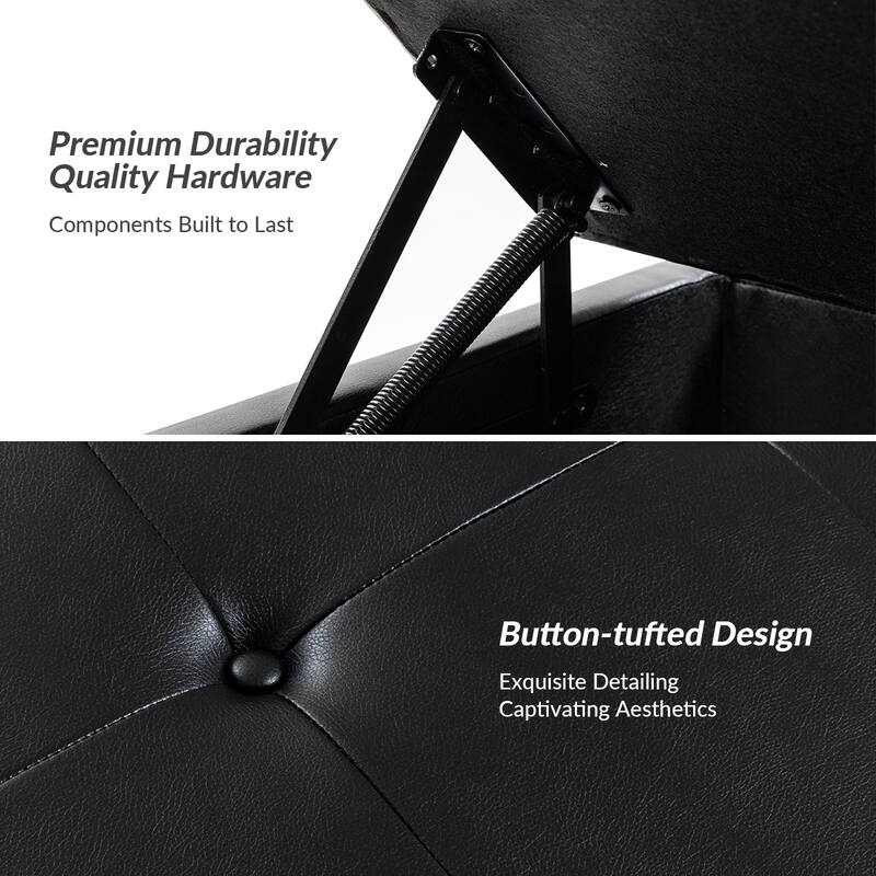 Constantine Modern Square Button-Tufted Storage Footrest Ottoman With Button-Tufted Design By HULALA HOME