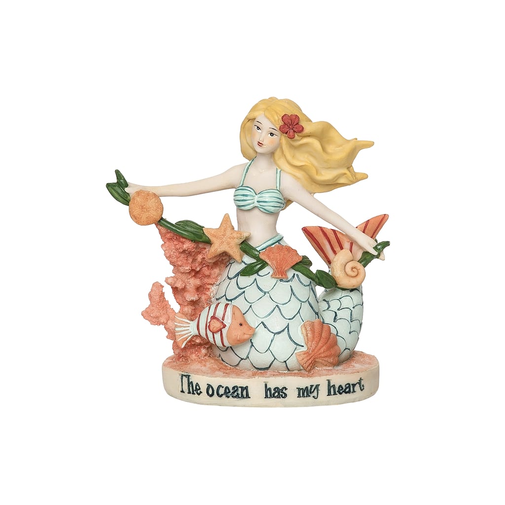 The Ocean Has My Heart Figurine - Blue