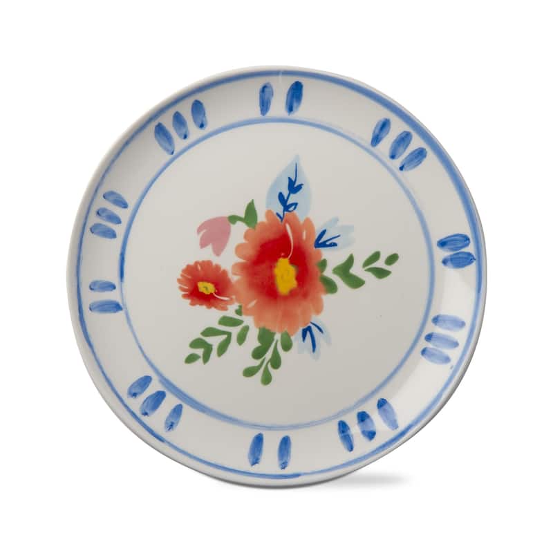 Dolce Vita Fiori Appetizer Plates - Multicolor Ceramic Dining Plates, 8x8 inches, Dishwasher Safe, Perfect for Spring & Summer