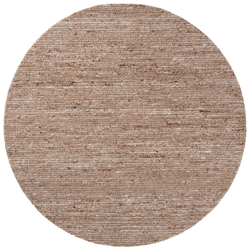 SAFAVIEH Handmade Earthly Treasure Ploumi Traditional Wool Rug - 6' Round - Brown