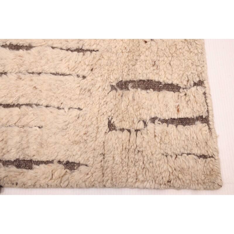 ECARPETGALLERY Hand-knotted Tangier Beige Wool Rug - 5'5 x 7'7