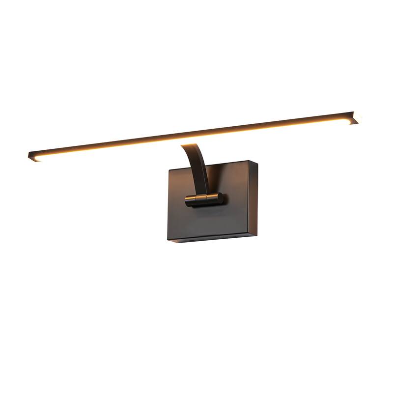 Modern 1-Light Industrial Matte Black Linear Adjustable Integrated Dimmable LED Vanity Light/ Picture Light