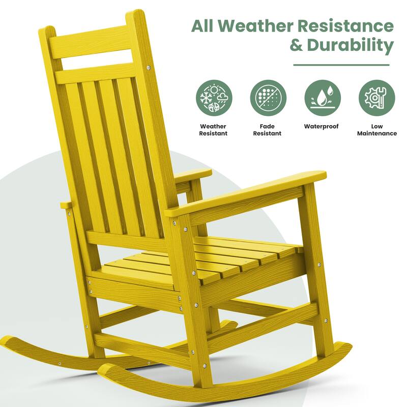 HDPE Outdoor Patio Rocking Plastic Adirondack Chair