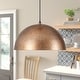 preview thumbnail 2 of 19, 1-Light Modern Industrial Distressed Gold Leaf Bowl Dome Oversized Pendant Light for Kitchen Island