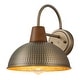 preview thumbnail 6 of 13, Farmhouse Industrial 1-Light Wall Sconce with Hammered Metal Shade Barn Outdoor Light - W10.24"