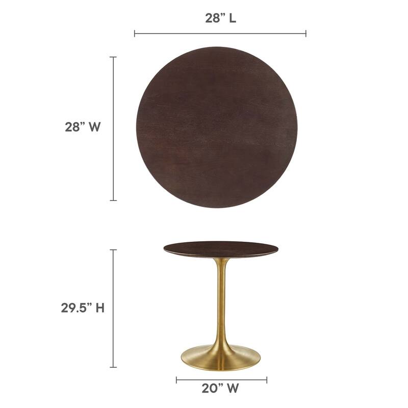 Lippa 28" Round Wood Top Dining Table