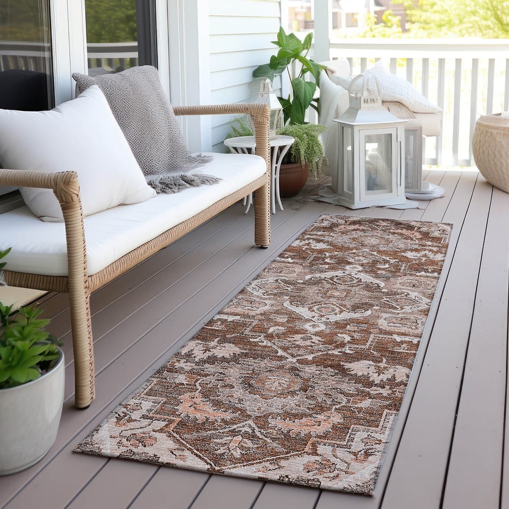Machine Washable Indoor/ Outdoor Chantille Traditional Boho Rug