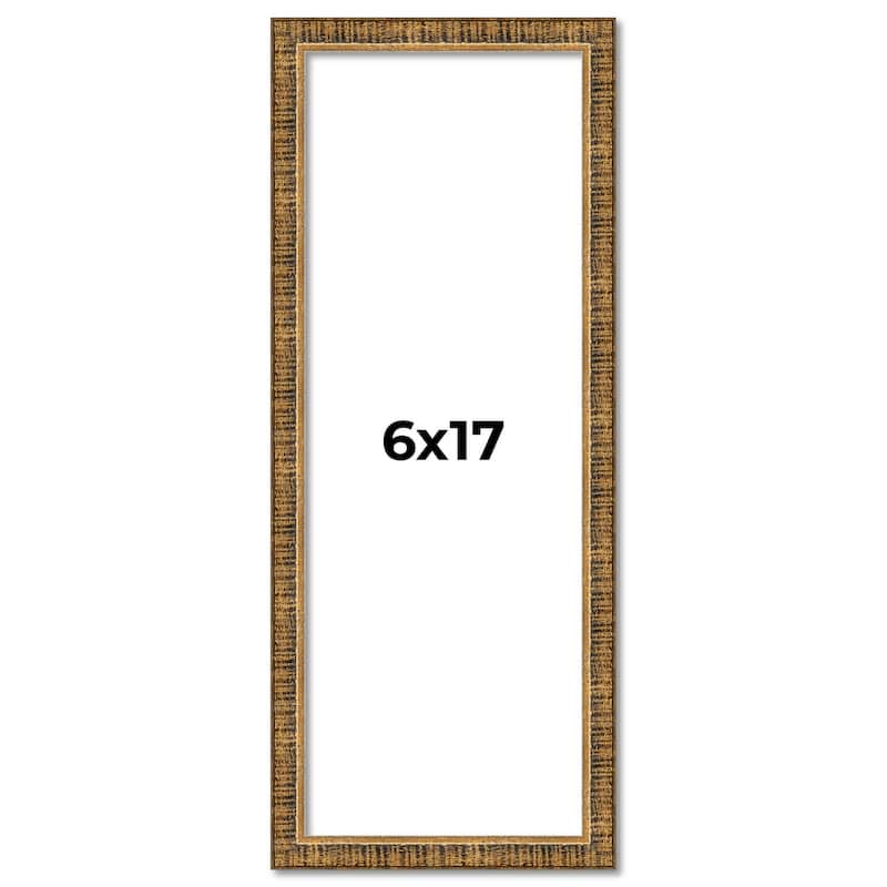 6x17 Frame Gold Kingsley Distressed Solid Wood Picture Frame Width