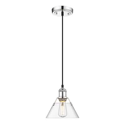 Orwell 7.5" Wide Small Pendant in Chrome with Clear Glass - Silver