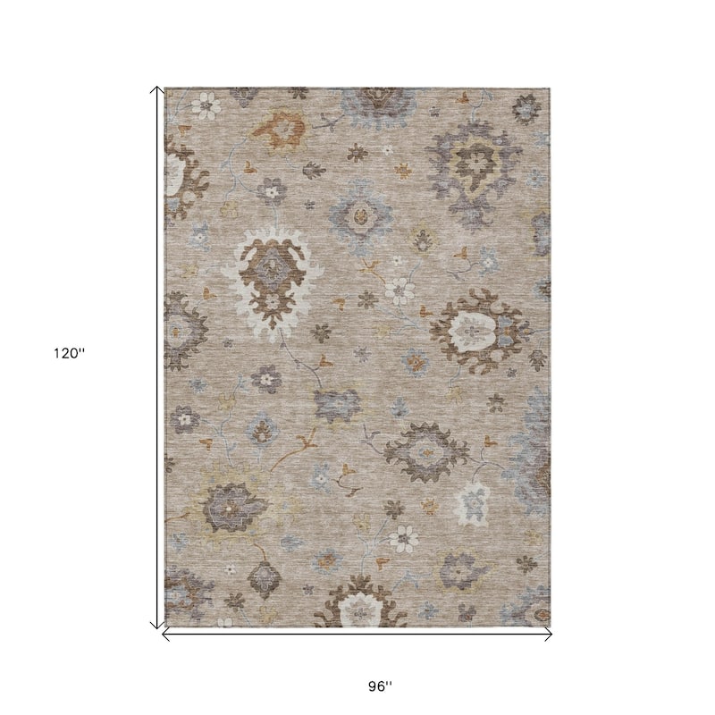 HomeRoots Floral Traditional Rectangle Outdoor Rug