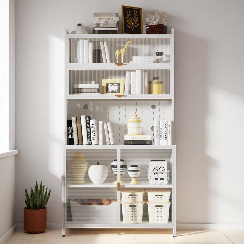 6-Tier Steel Pantry Storage Cabinet with Flip Doors, Adjustable Shelves and Anti-Tip Kit, 73" Tall Organizer