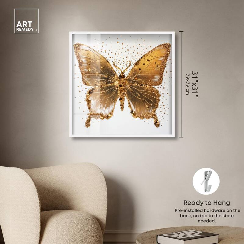 Lemon Glow Wings Shadowbox by Art Remedy