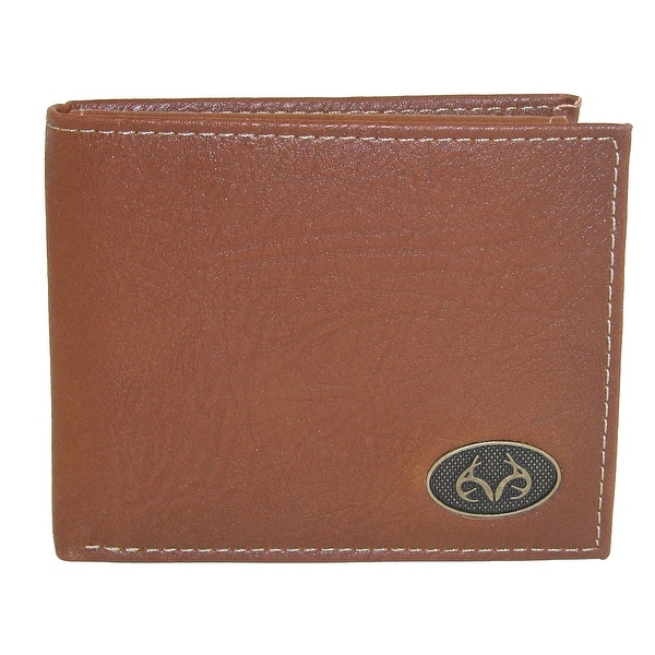 Realtree Men's Leather Bifold Wallet with Burnished Edges - One size