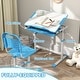preview thumbnail 14 of 25, Qaba Kids Desk and Chairs Set, Height Adjustable Children School Study Desk with Tilt Desktop, Storage Drawer