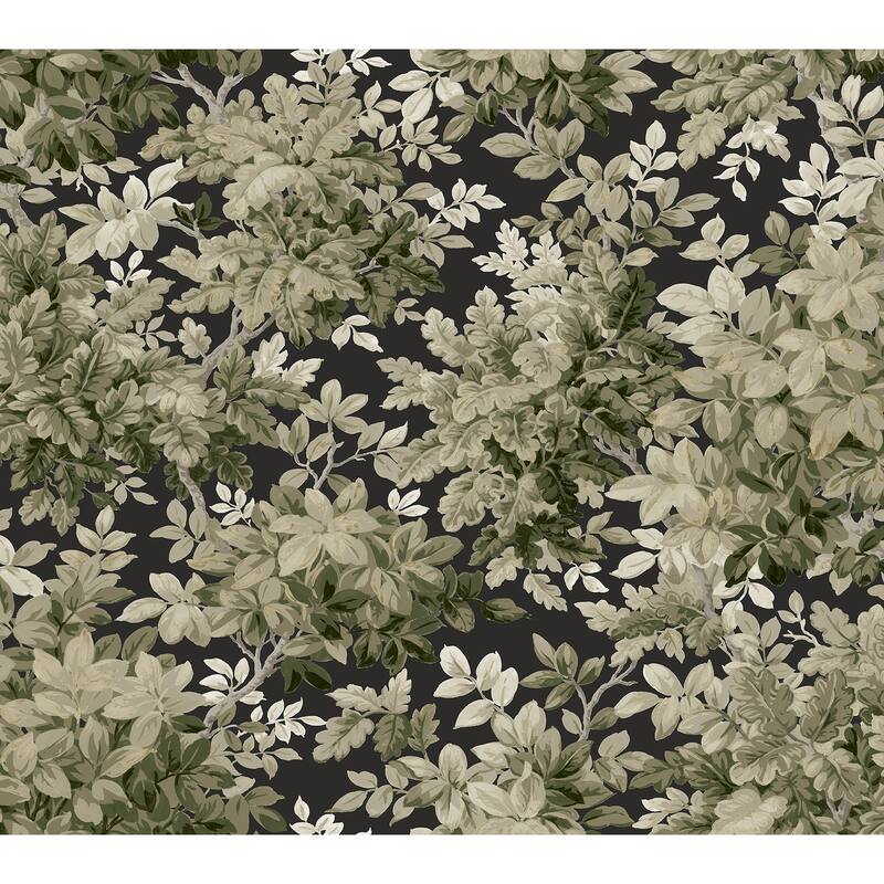 A-Street Prints Greenwood Black Deciduous Wallpaper
