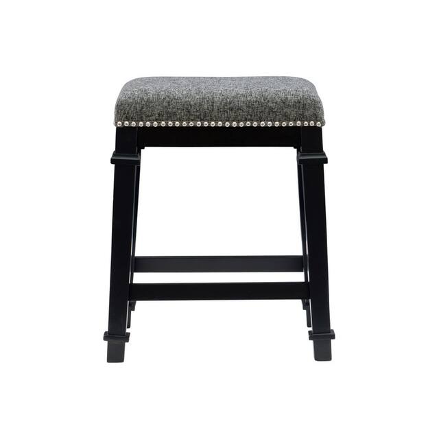 Mayfair Black and White Tweed Backless Counter Stool