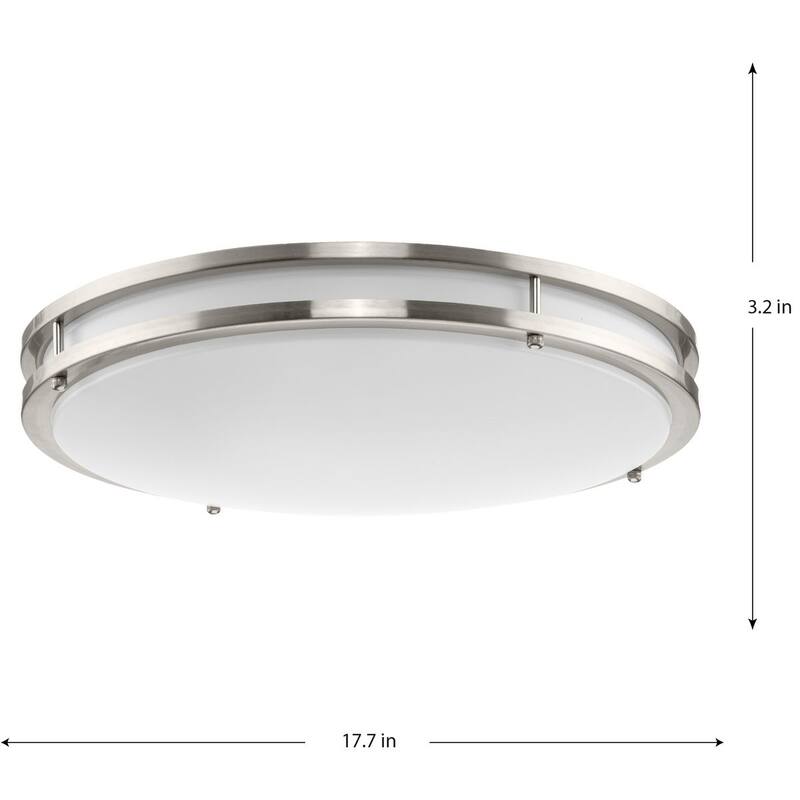 Abide Collection 5-CCT Integrated LED Brushed Nickel Contemporary 17.7" Large Flush Mount Light - 17.7 in x 17.7 in x 3.2 in
