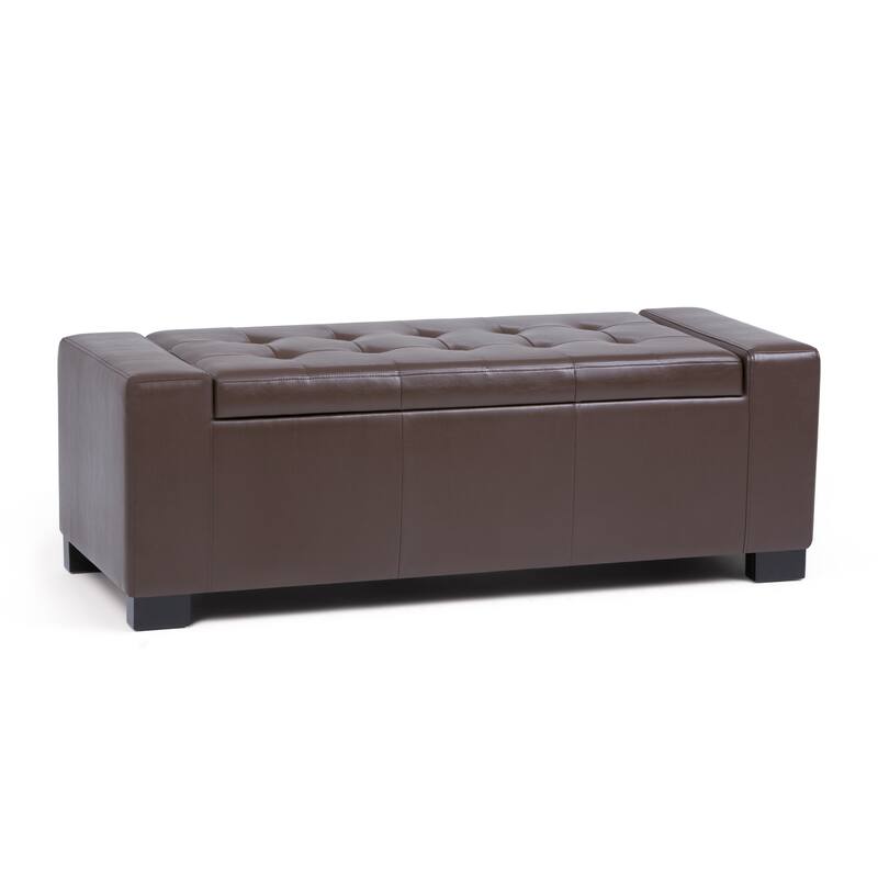 WYNDENHALL Santa Fe 51 inch Wide Contemporary Rectangle Storage Ottoman