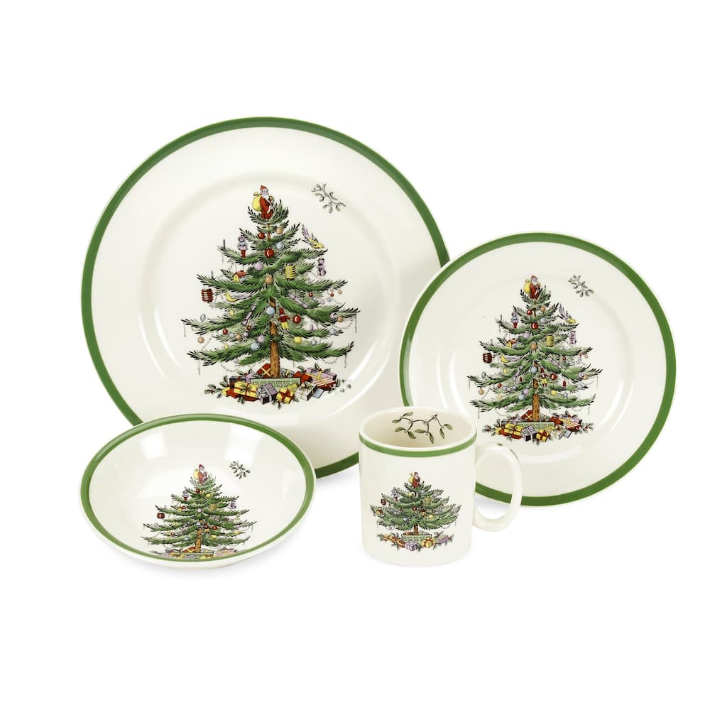 Spode Christmas Tree 4 Piece Place Setting - 11.2" L x 3.5" W x 11.2" H