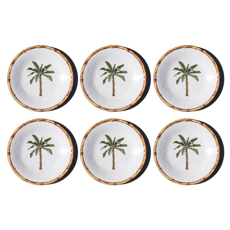 Abode Homewares Rainforest Palm NewWave Melamine Salad Plate - Green - 8.5" - Set of 6 - Green