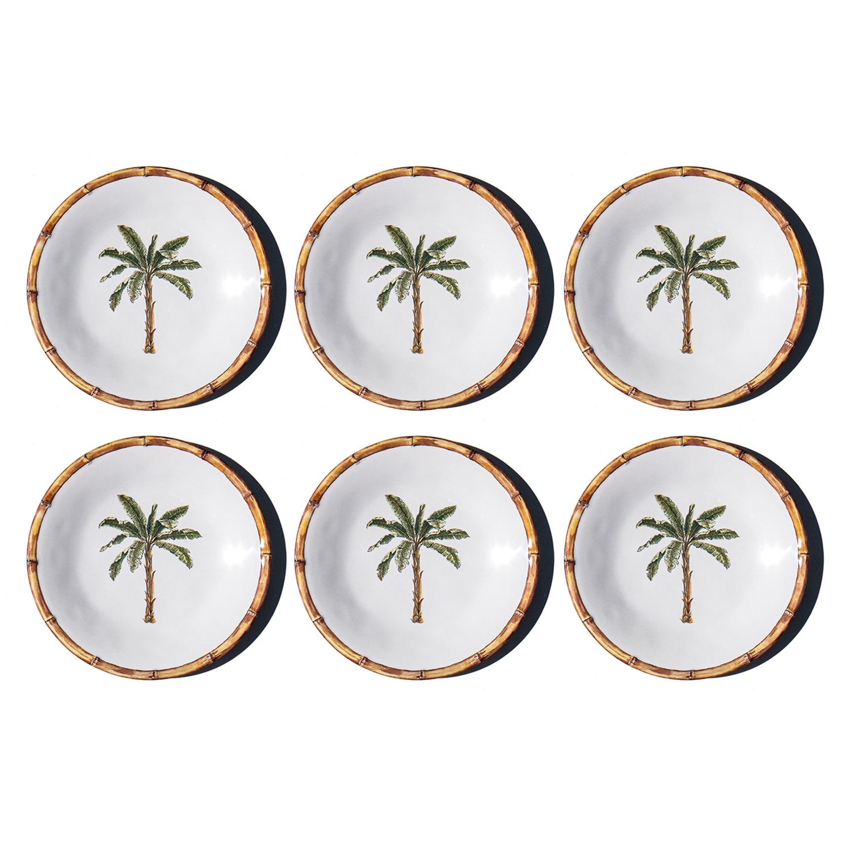 Abode Homewares Rainforest Palm NewWave Melamine Salad Plate - Green - 8.5" - Set of 6