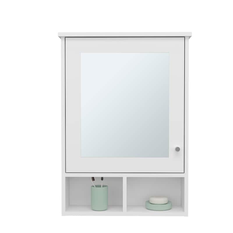 Medicine Cabinet 29" H, with 5 Shelves, 1 Door, and 1 Mirror, White