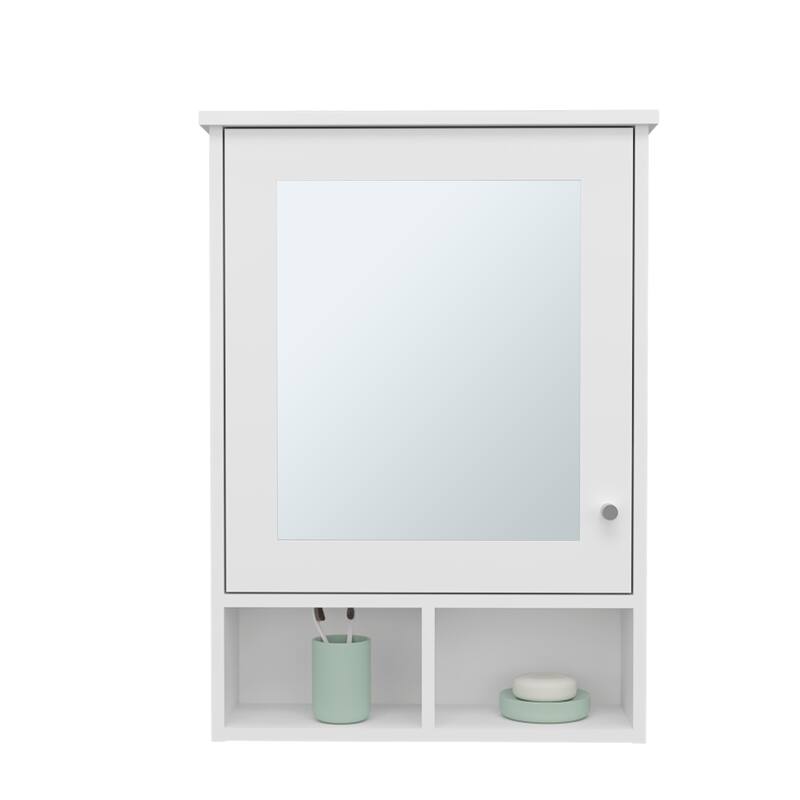 Wall-Mounted Medicine Cabinet with Mirror, 5 Shelves, 1 Door, Compact Storage Solution for Bathroom