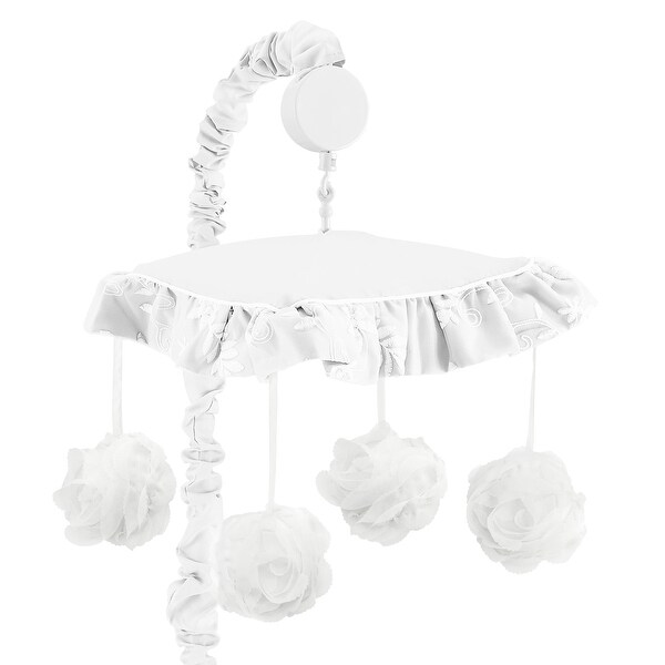 White Floral Vintage Lace Girl Musical Crib Mobile Solid Velvet Luxurious Elegant Princess Boho Shabby Chic Luxury Glam Flower Overstock 32363996