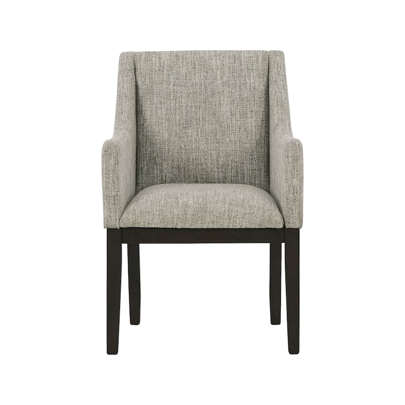 Burkhaus Dark Brown Dining Upholstered Arm Chair, Set of 2 - 21"W x 24"D x 36"H