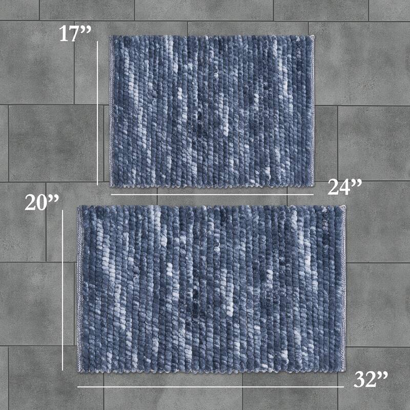 French Connection Space Dye Chunky Chenille Bath Rugs