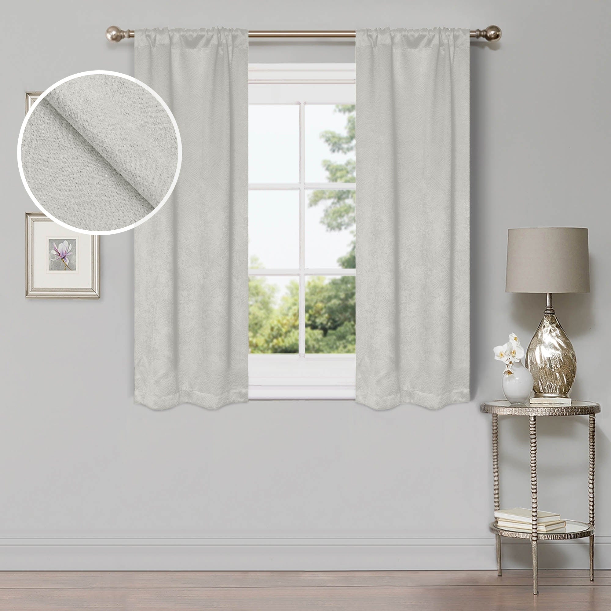 Superior Wave Washable Room Darkening Curtains, Set of 2 Panels