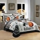 preview thumbnail 3 of 3, MarCielo 3 Pcs Halloween Themed Quilt Bedspread Set Cozy and Spooky Pumpkin Ghost Pattern ME500