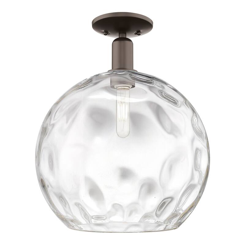 Innovations Lighting 716-1C-17-14 Athens Water Glass Semi-Flush Athens - Oil Rubbed Bronze / Clear Water Glass