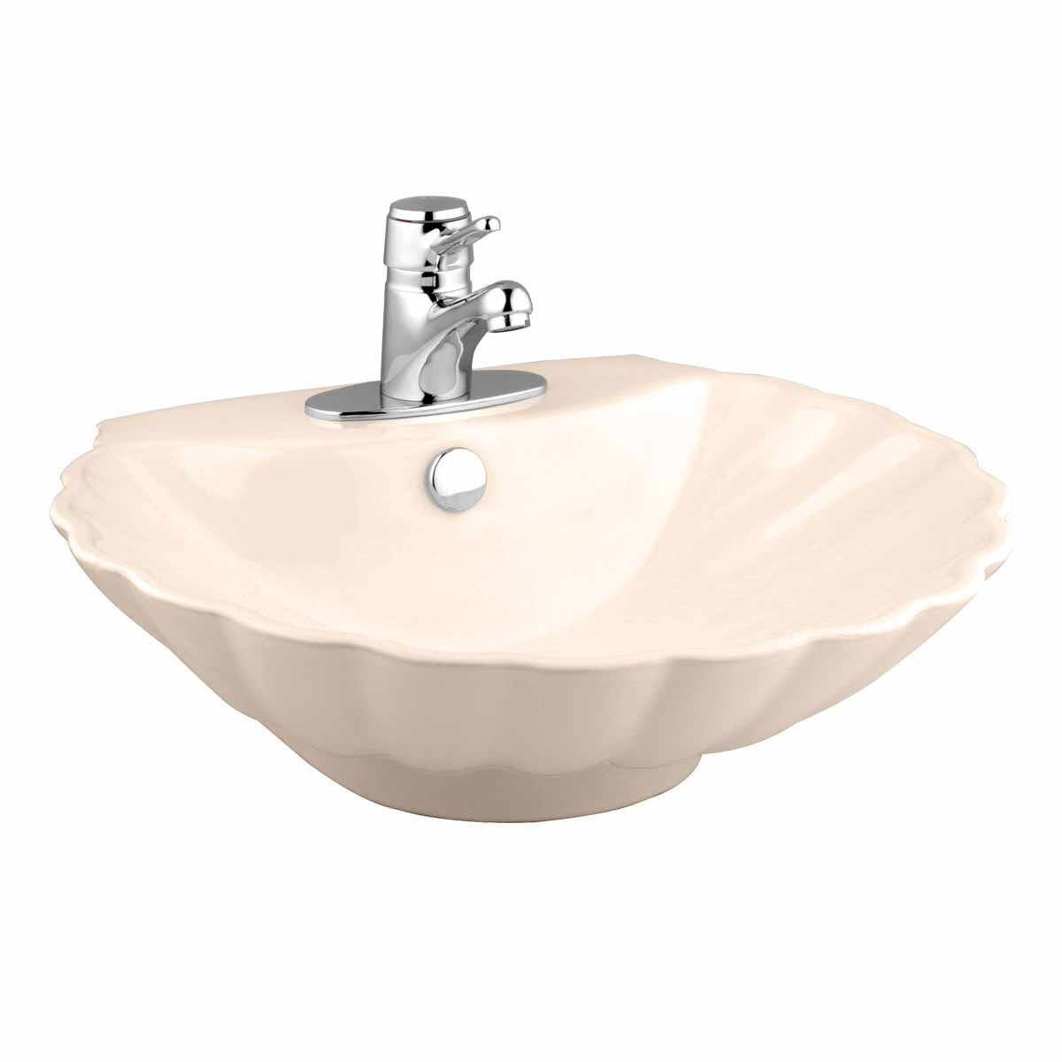 Shop Bathroom Vessel Sink Shell Biscuit Colored Porcelain Cream Overstock 12636526