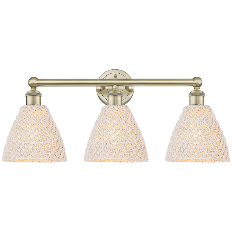 Innovations Lighting Endless Possibilities Edison - Bristol Natural - 3 Light 26" Bath Vanity Light - Antique Brass