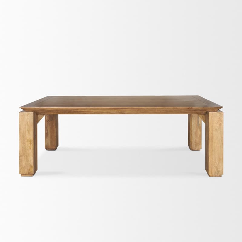 Sapphira Brown Wood Tapered Top Rectangular Dining Table - 84.0L x 42.0W x 30.0H