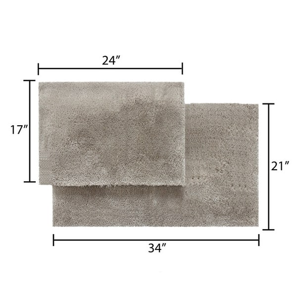 dimension image slide 1 of 5, Chesapeake Luxury Microfiber Bath Rug Set 20”X32” 23”X39”
