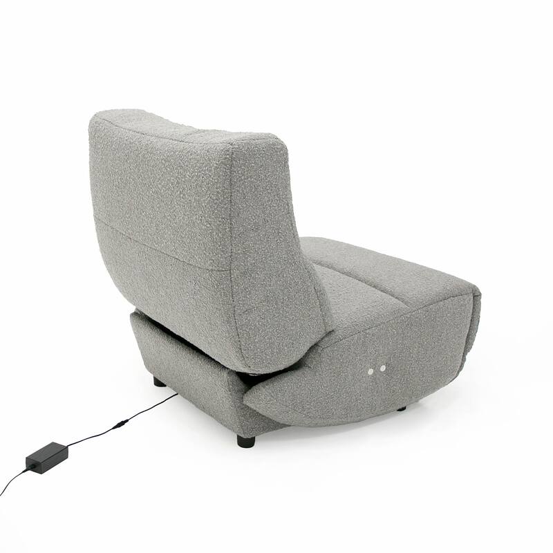 Divani Casa Basil Modern Grey Fabric Small Electric Recliner Chair