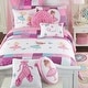 preview thumbnail 1 of 4, Cozy Line Ballerina Pink Girls Reversible Cotton Quilt Bedding Set with Decorative Pillows