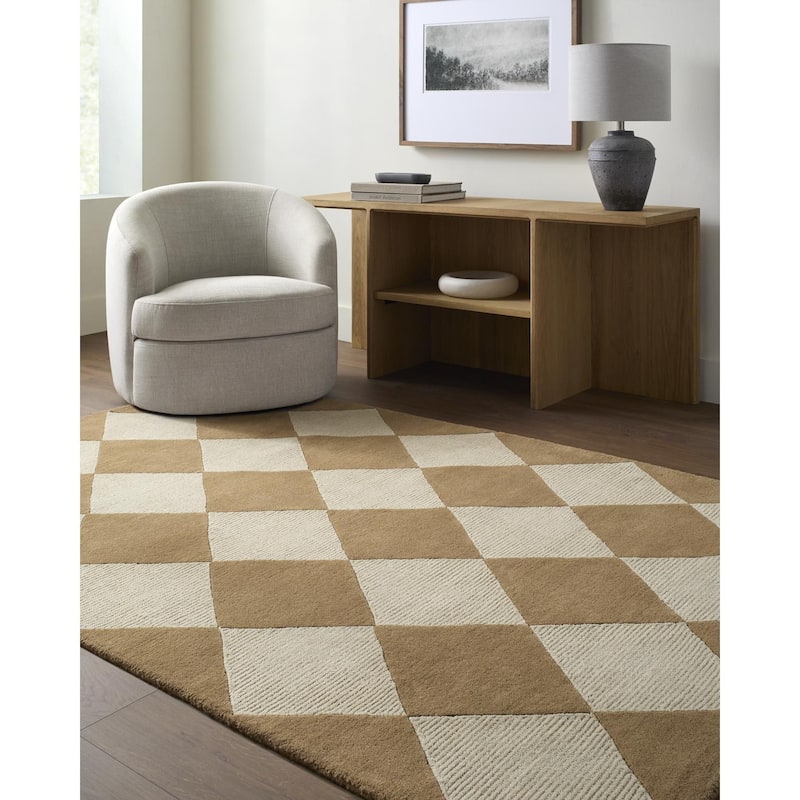 Livabliss x Vivir Isaac Modern Area Rug - 9' x 12' - Cream/Dark Brown