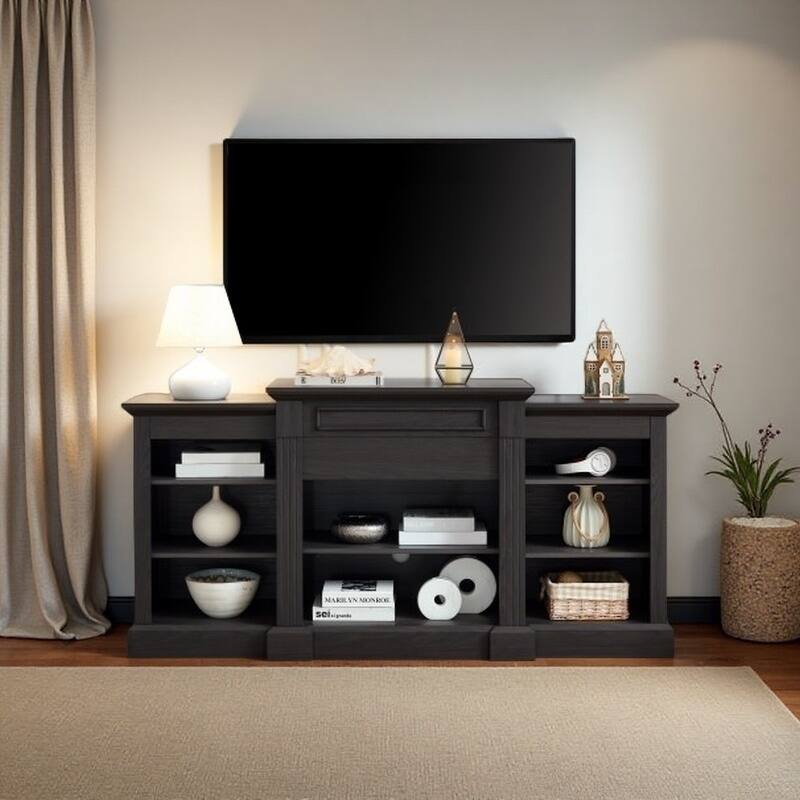 TV Stand with Spacious Storage Cabinets and Adjustable Shelves, Media Console for TVs up to 65", with Cable Management - Grey