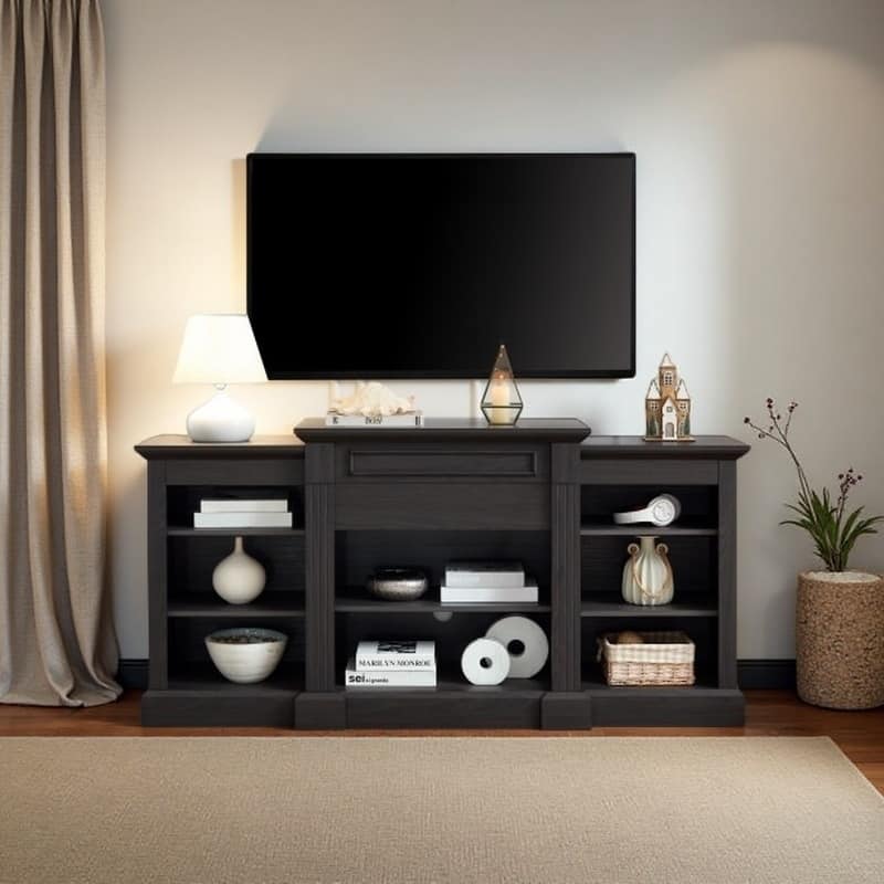 TV Stand with Spacious Storage Cabinets and Adjustable Shelves, Media Console for TVs up to 65", with Cable Management