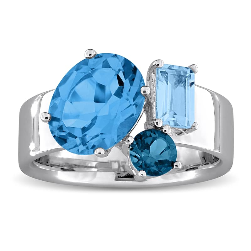 Miadora 4 2/5ct TGW Multi-Color Topaz Ring in Sterling Silver