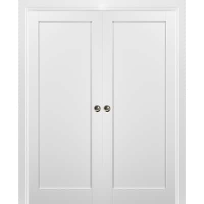 French Double Pocket Doors Frames / Quadro 4111 White Silk