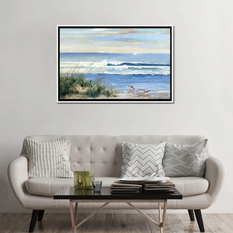 iCanvas "Beach Combers" by Sally Swatland Framed Canvas Print
