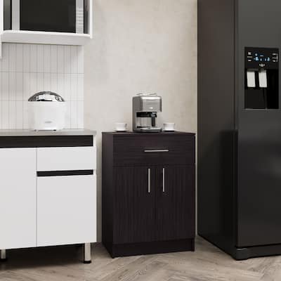 Mayorca Multistorage Pantry Cabinet, One Drawer, Two Interior Shelves, Black